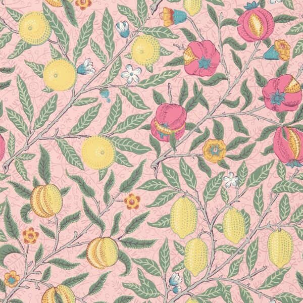 pink botanical wallpaper from william morris & co