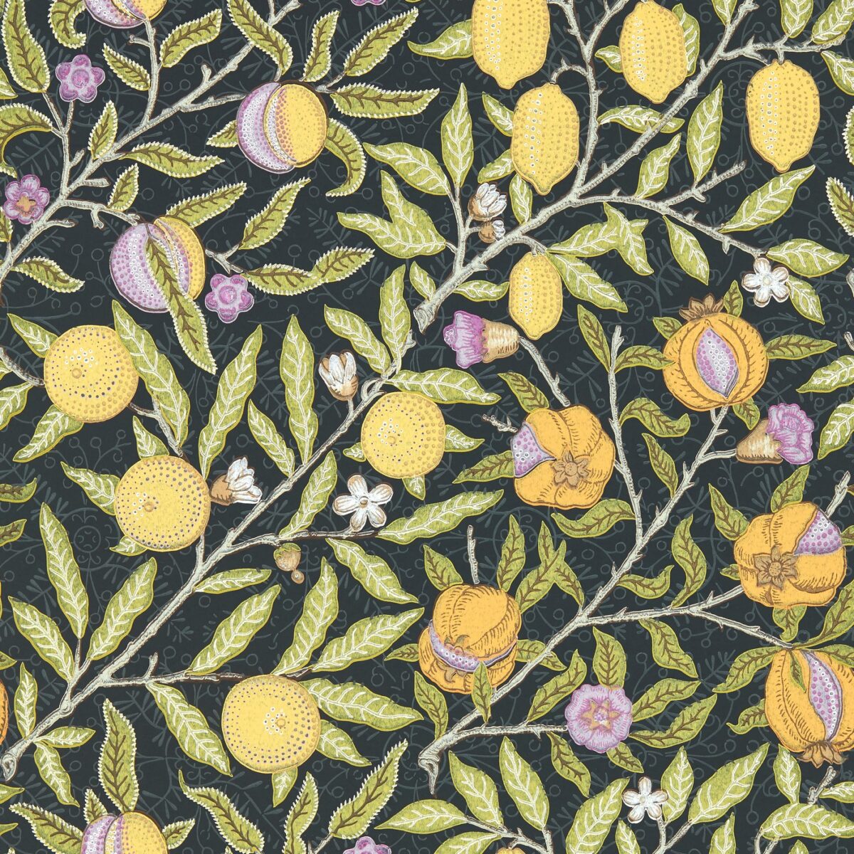 brown botanical wallpaper from william morris & co