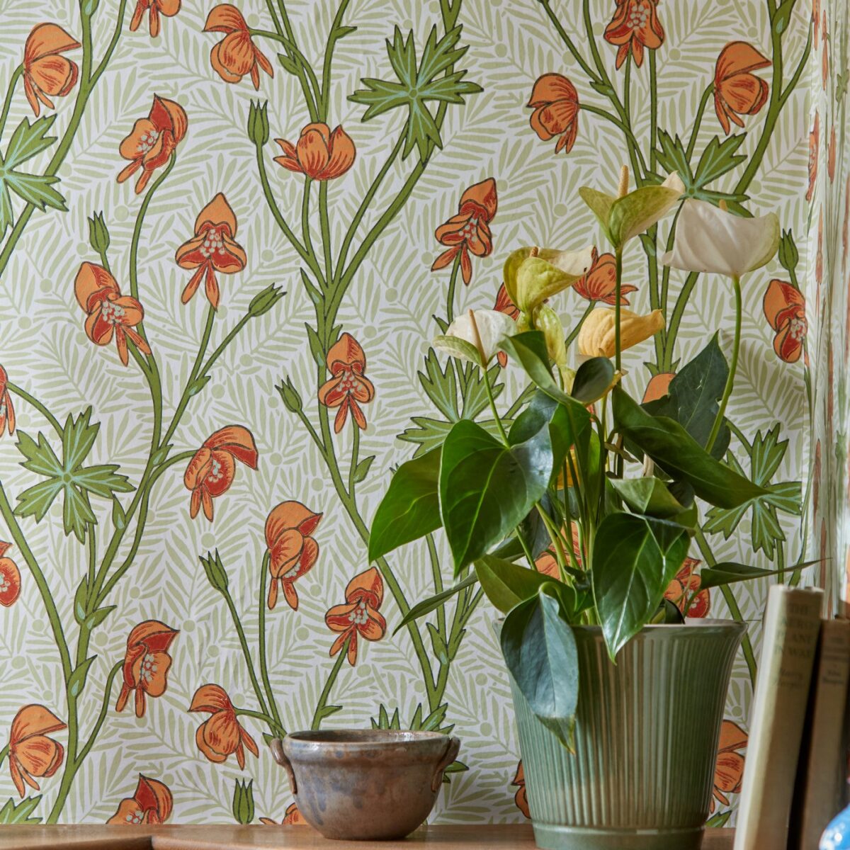 Monkshood Wallpaper - Cobalt / Goblin Green by Monkshood Wallpaper - Cobalt / Goblin Green from