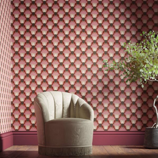 Tulip & Bird Wallpaper - Amaranth & Blush by Tulip & Bird Wallpaper - Amaranth & Blush from