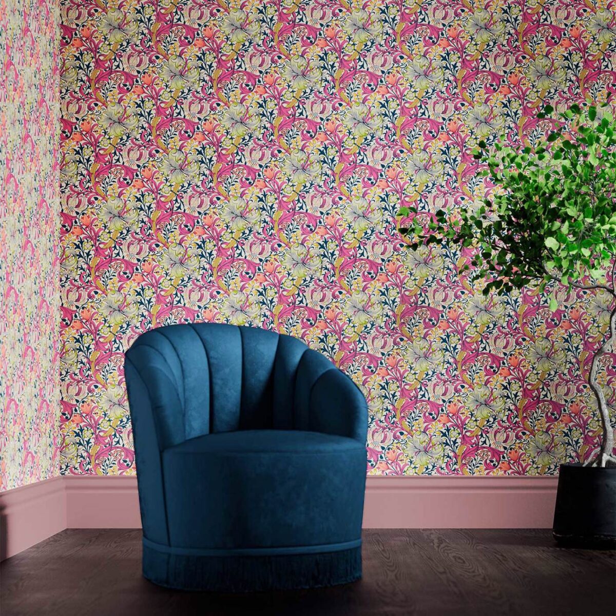 Golden Lily Wallpaper - Pink Fizz by Golden Lily Wallpaper - Pink Fizz from