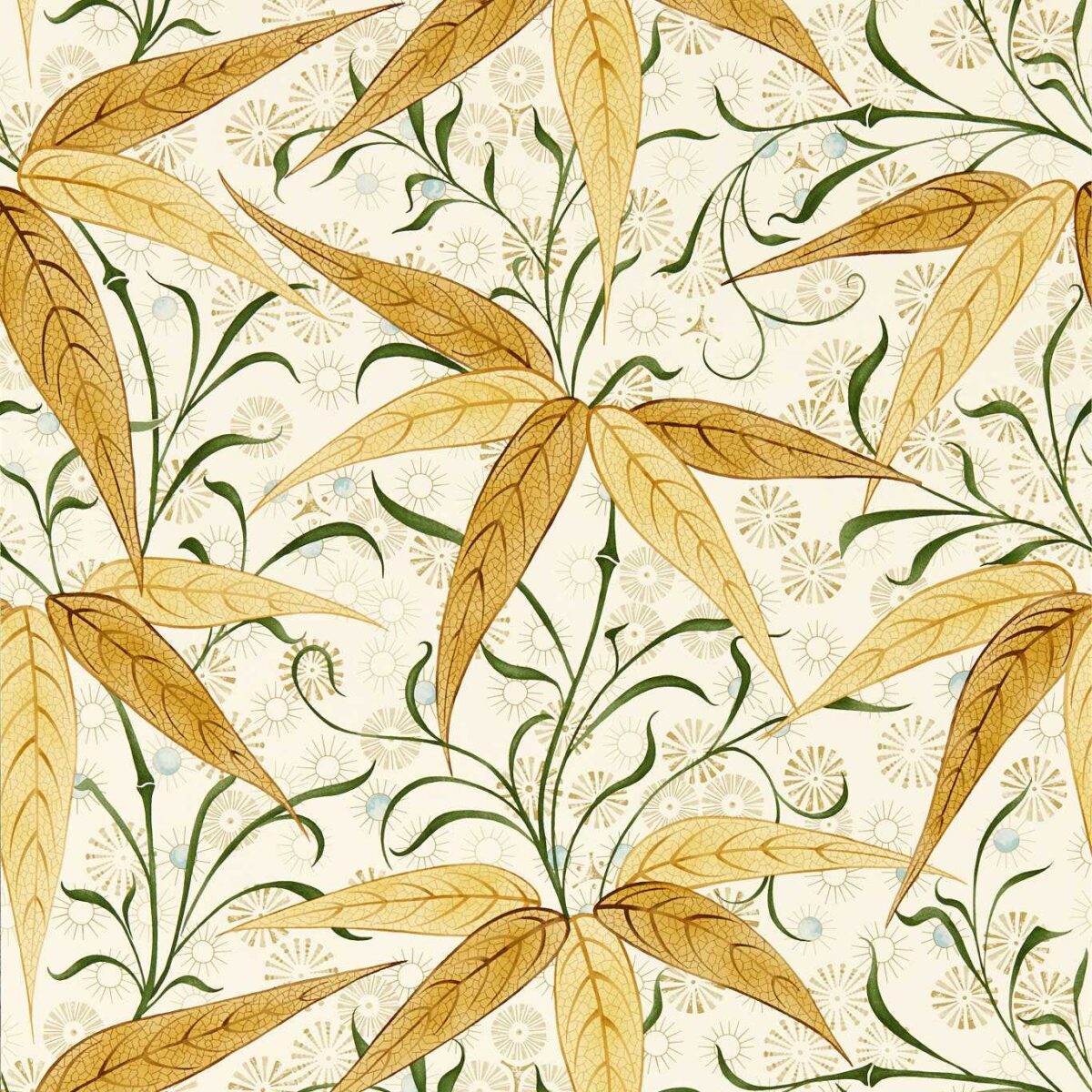 Bamboo Wallpaper - Sunflower by yellow botanical wallpaper from william morris & co