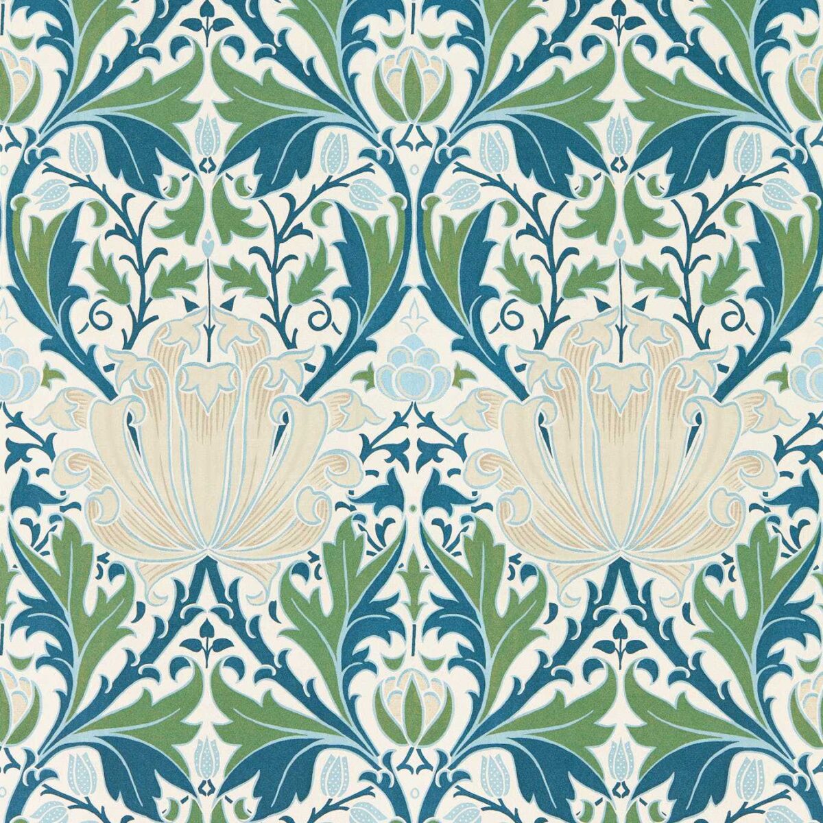Helena Wallpaper - Indigo / Forest by blue botanical wallpaper from william morris & co