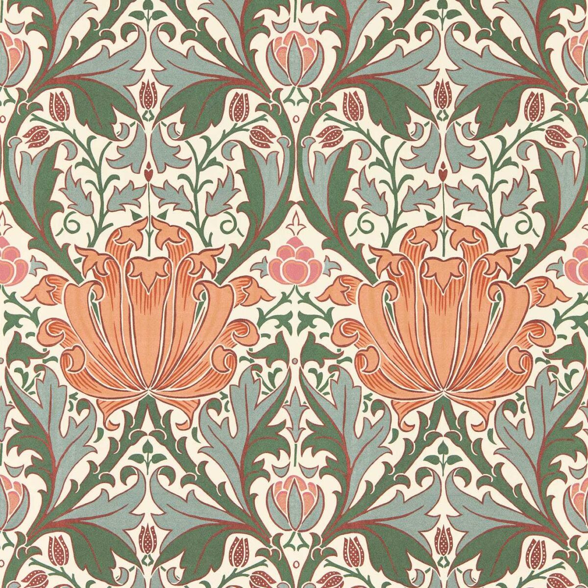green botanical wallpaper from william morris & co