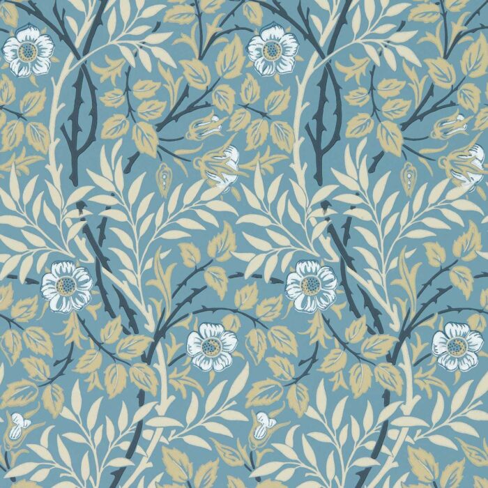 Sweet Briar Wallpaper - Mineral / Linen swatch