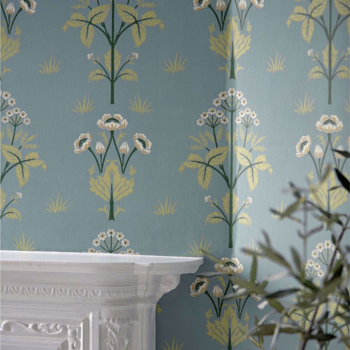 Meadow Sweet Wallpaper - Mineral Blue by Meadow Sweet Wallpaper - Mineral Blue from