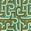 green geometric embroideried fabric from Zinc