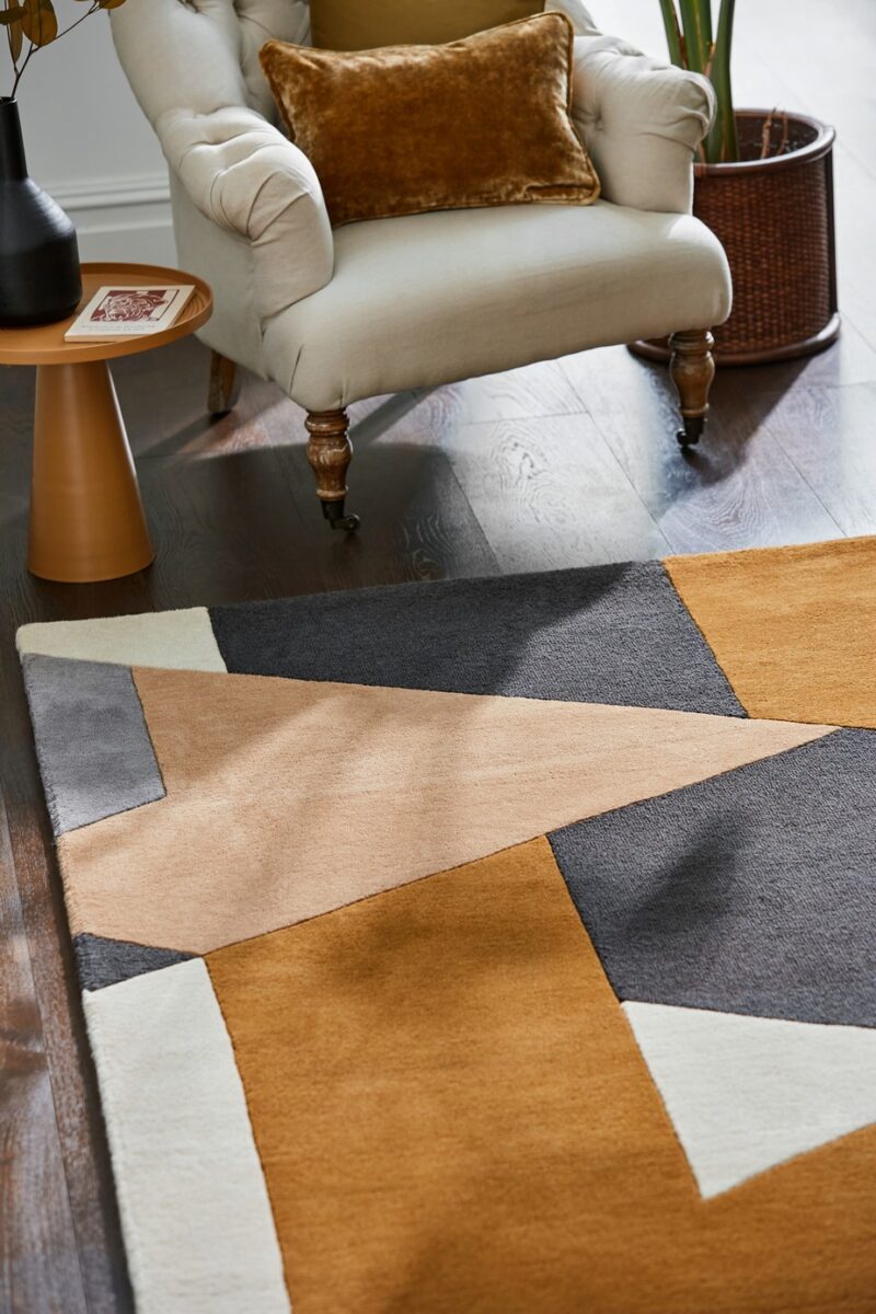 Harlequin Popova Rug Caramel / Slate / Shell (Select Size) by Harlequin Popova Rug Caramel / Slate / Shell (Select Size) from
