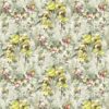 black-grey botanical linen fabric from Designers Guild