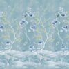 blue botanical linen fabric from Designers Guild
