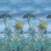 blue botanical linen fabric from Designers Guild