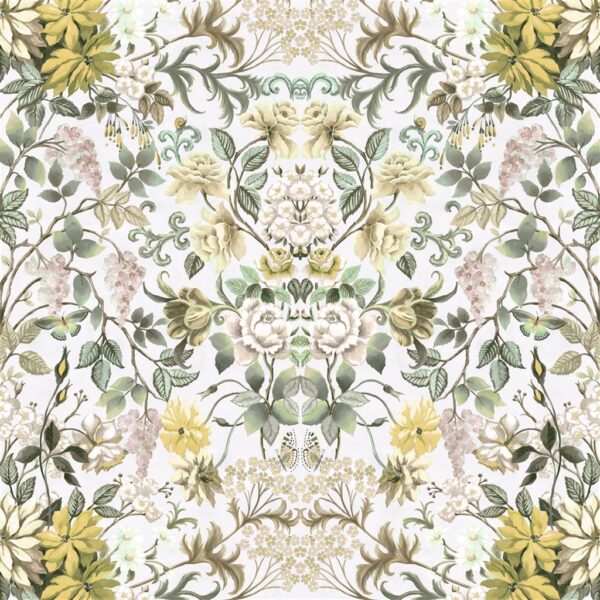 Eleonora Fabric - Cameo by neutral botanical linen fabric from Designers Guild