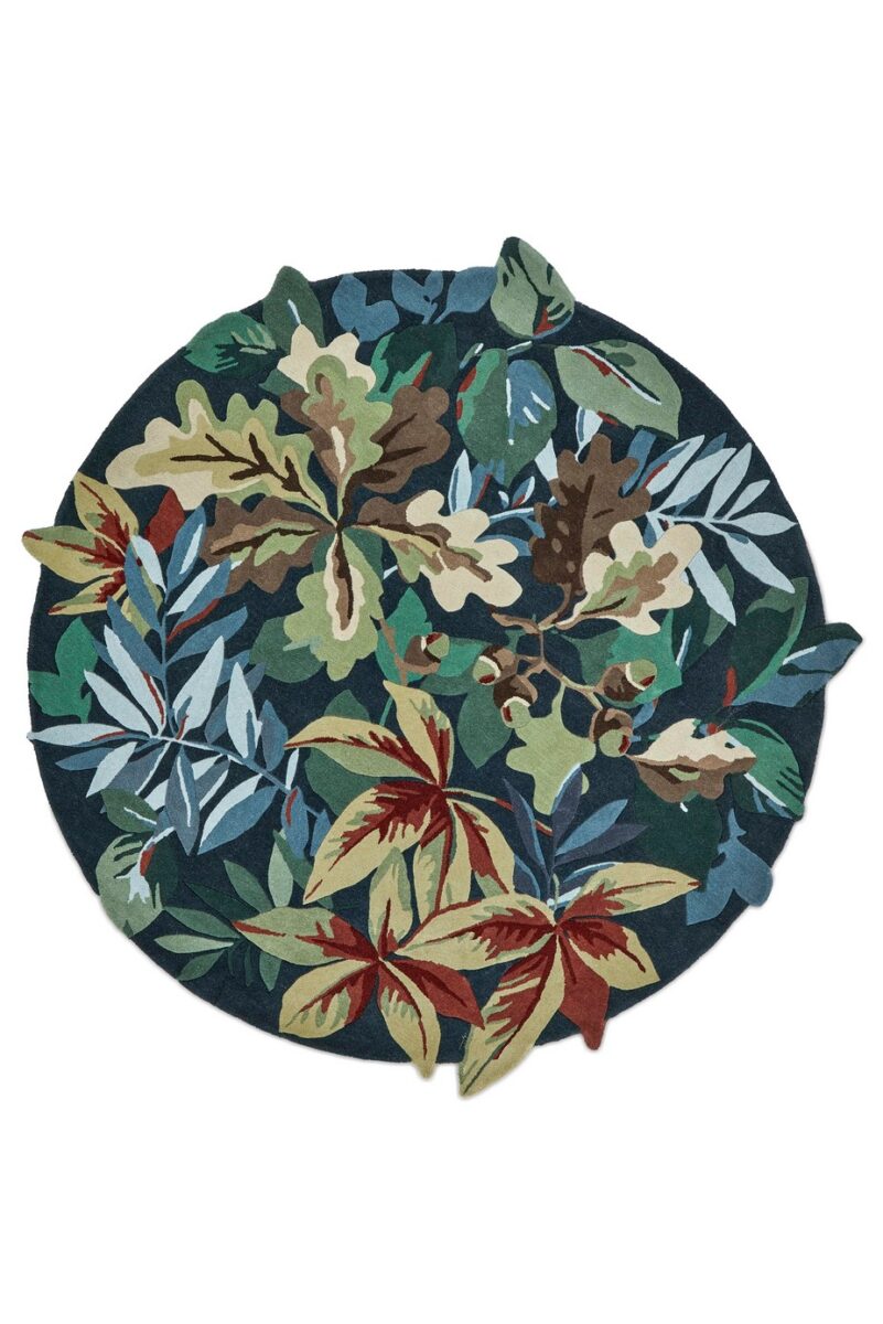 Sanderson Robins Wood Round Rug Forest Green (Select Size) from