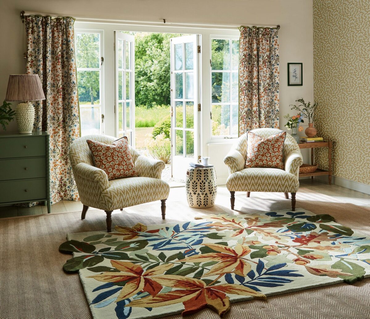Sanderson Robins Wood Rug Russet Brown (Select Size) from