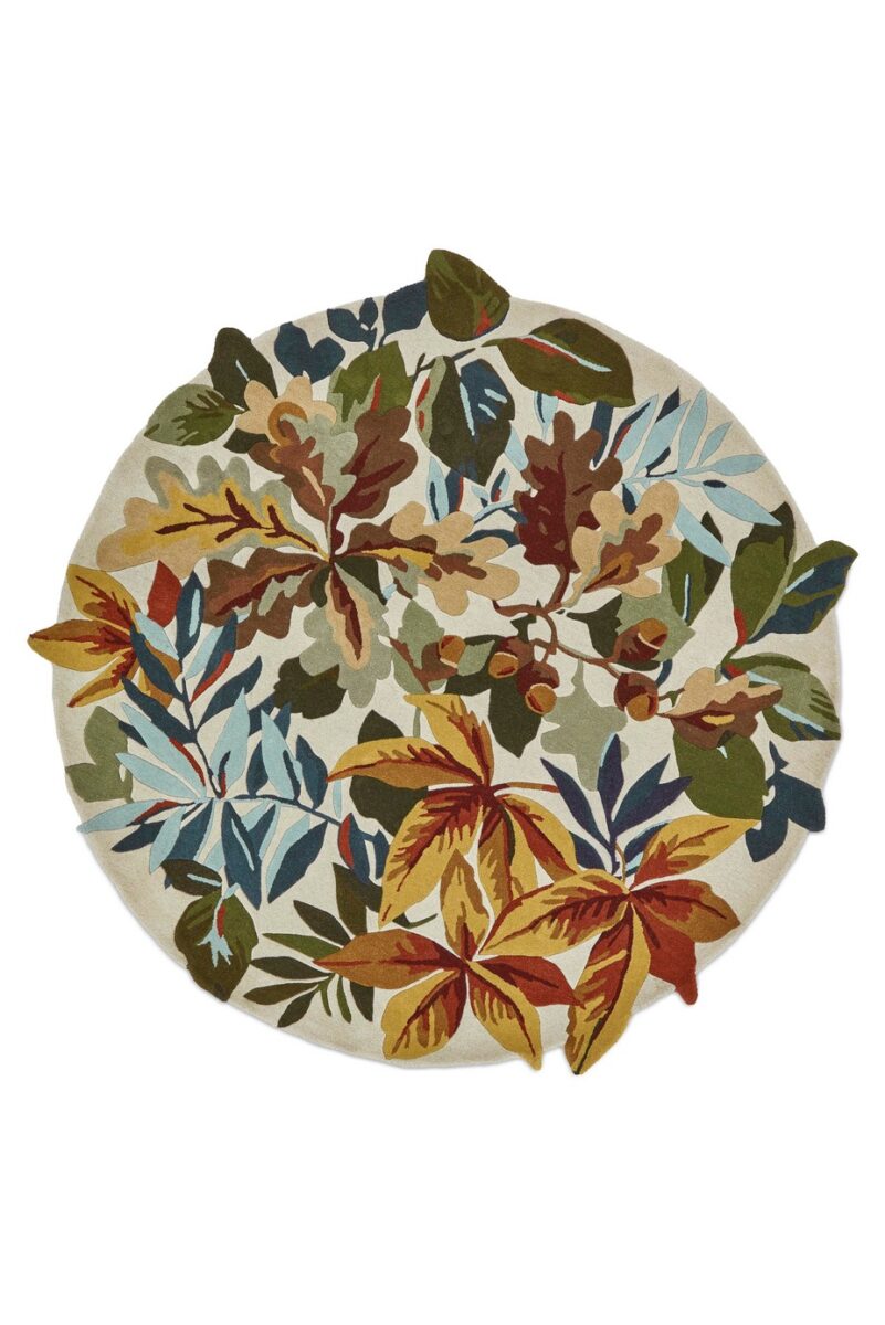 Sanderson Robins Wood Round Rug Russet Brown (Select Size) from