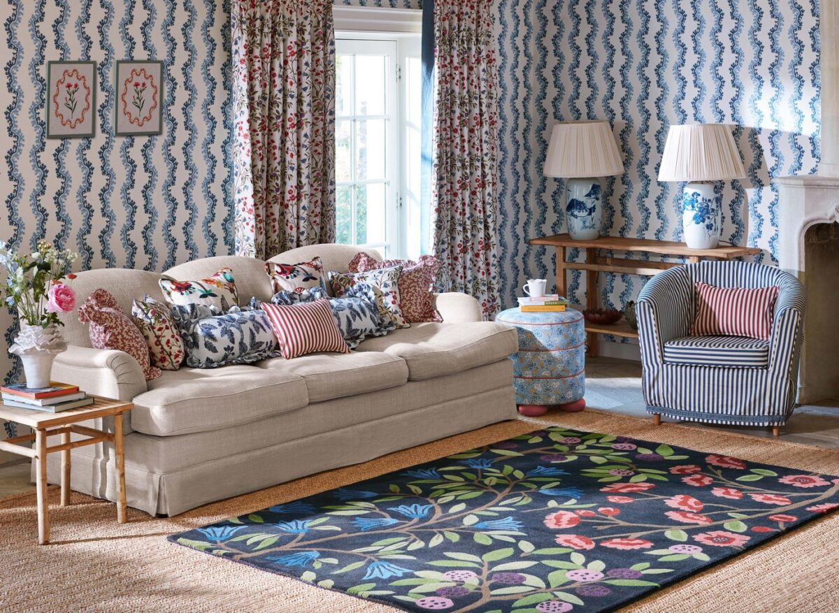 Sanderson Foraging Rug Indigo (Select Size) from