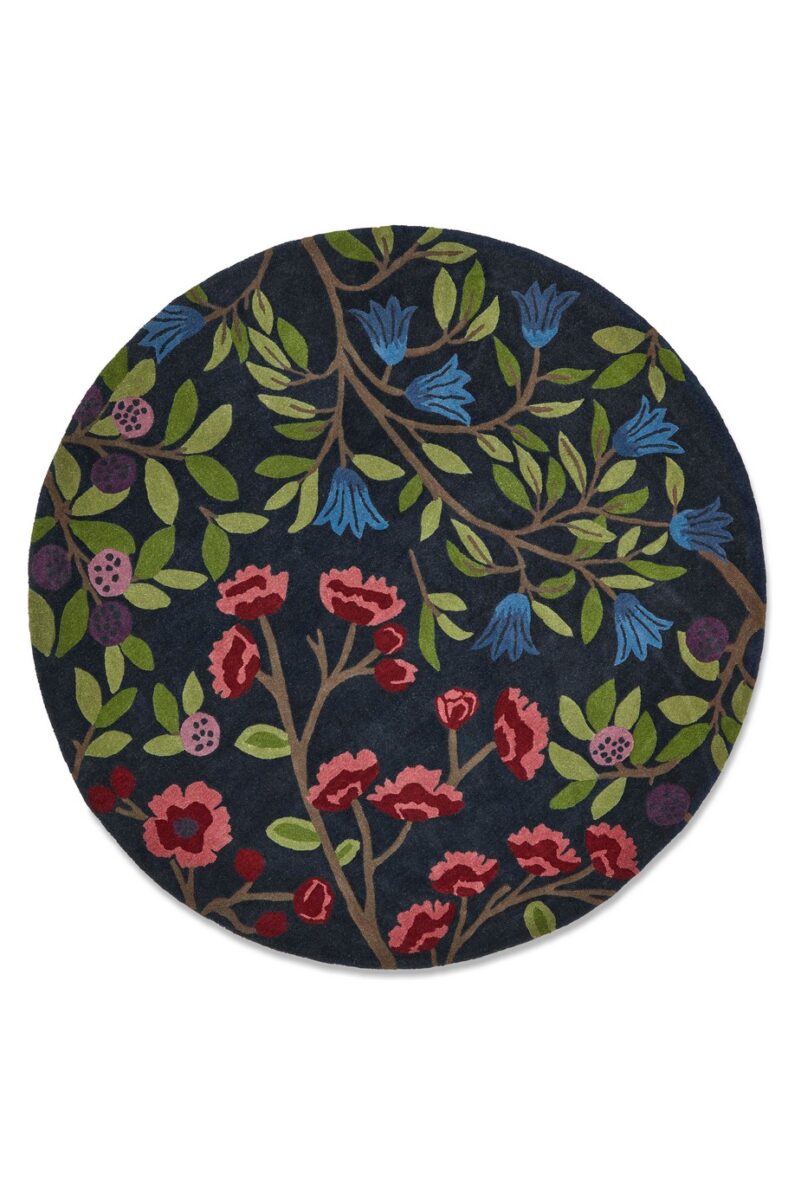 Sanderson Foraging Round Rug Indigo (Select Size) by Sanderson Foraging Round Rug Indigo (Select Size) from