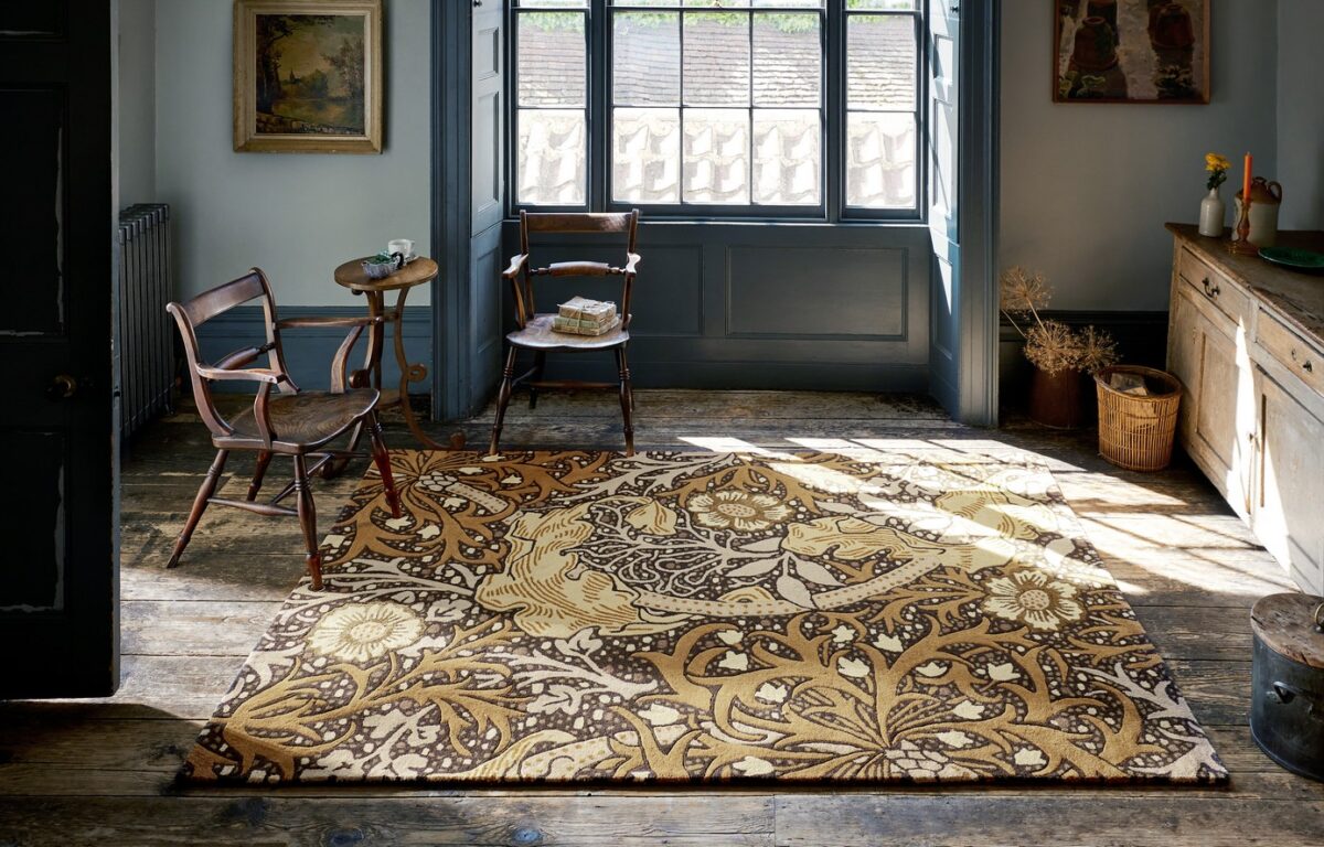 William Morris & Co Wilhelmina Rug Linen / Mustard (Select Size) by William Morris & Co Wilhelmina Rug Linen / Mustard (Select Size) from