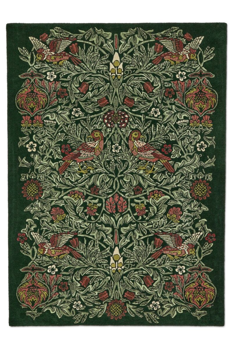 William Morris & Co Bird Rug Tump Green (Select Size) by bird rug