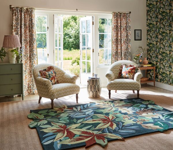 Sanderson Robins Wood Rug Forest Green (Select Size) from