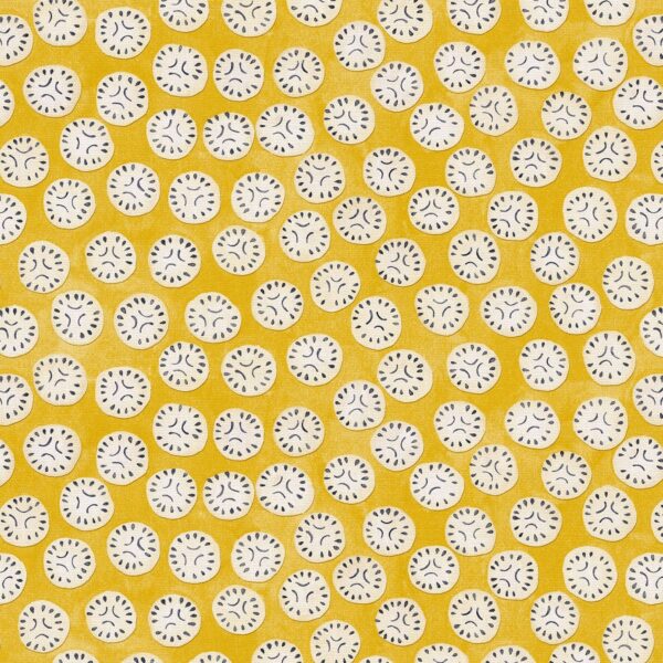 Chitgar Fabric – Citrus by yellow spotted linen fabric from Linwood Fabrics
