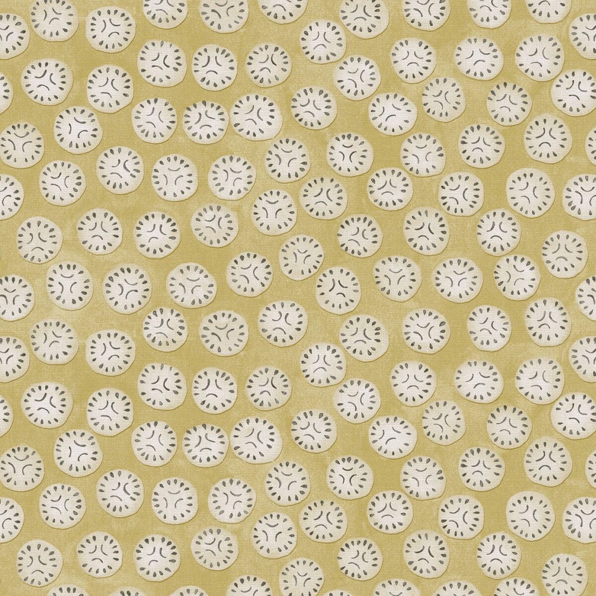 Chitgar Fabric – Yellow Lichen by yellow spotted linen fabric from Linwood Fabrics