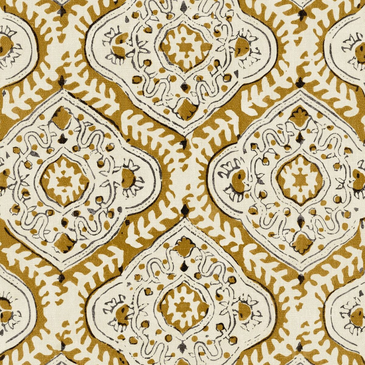 yellow traditional linen fabric from Linwood Fabrics