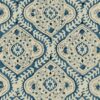 blue traditional linen fabric from Linwood Fabrics