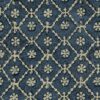 blue geometric linen fabric from Linwood Fabrics