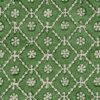 green geometric linen fabric from Linwood Fabrics