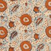 orange botanical linen fabric from Linwood Fabrics