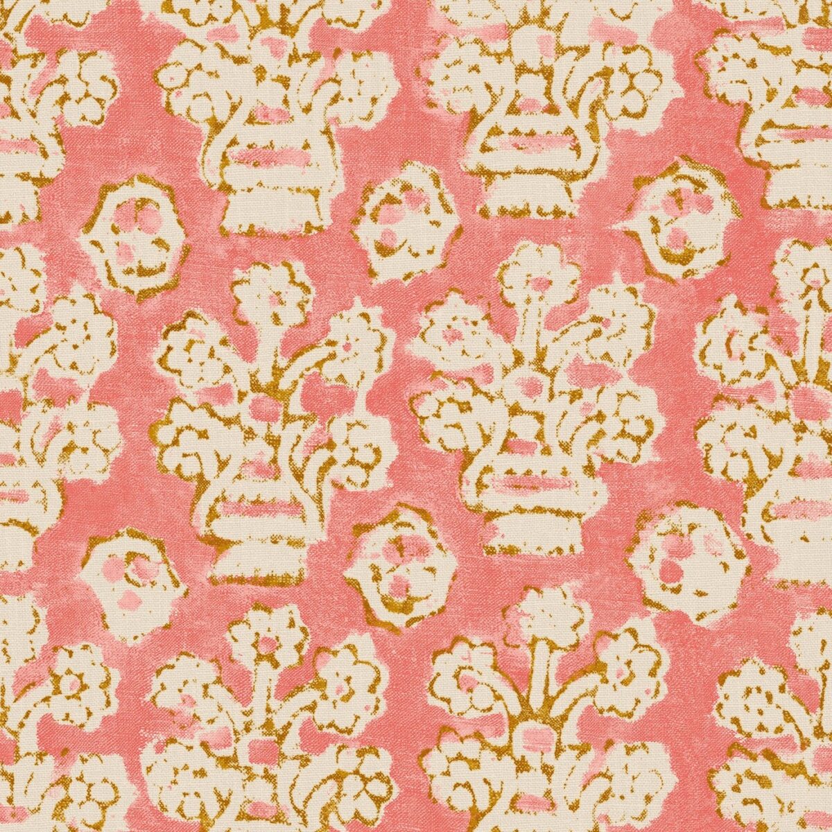 pink traditional linen fabric from Linwood Fabrics