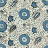 blue botanical linen fabric from Linwood Fabrics