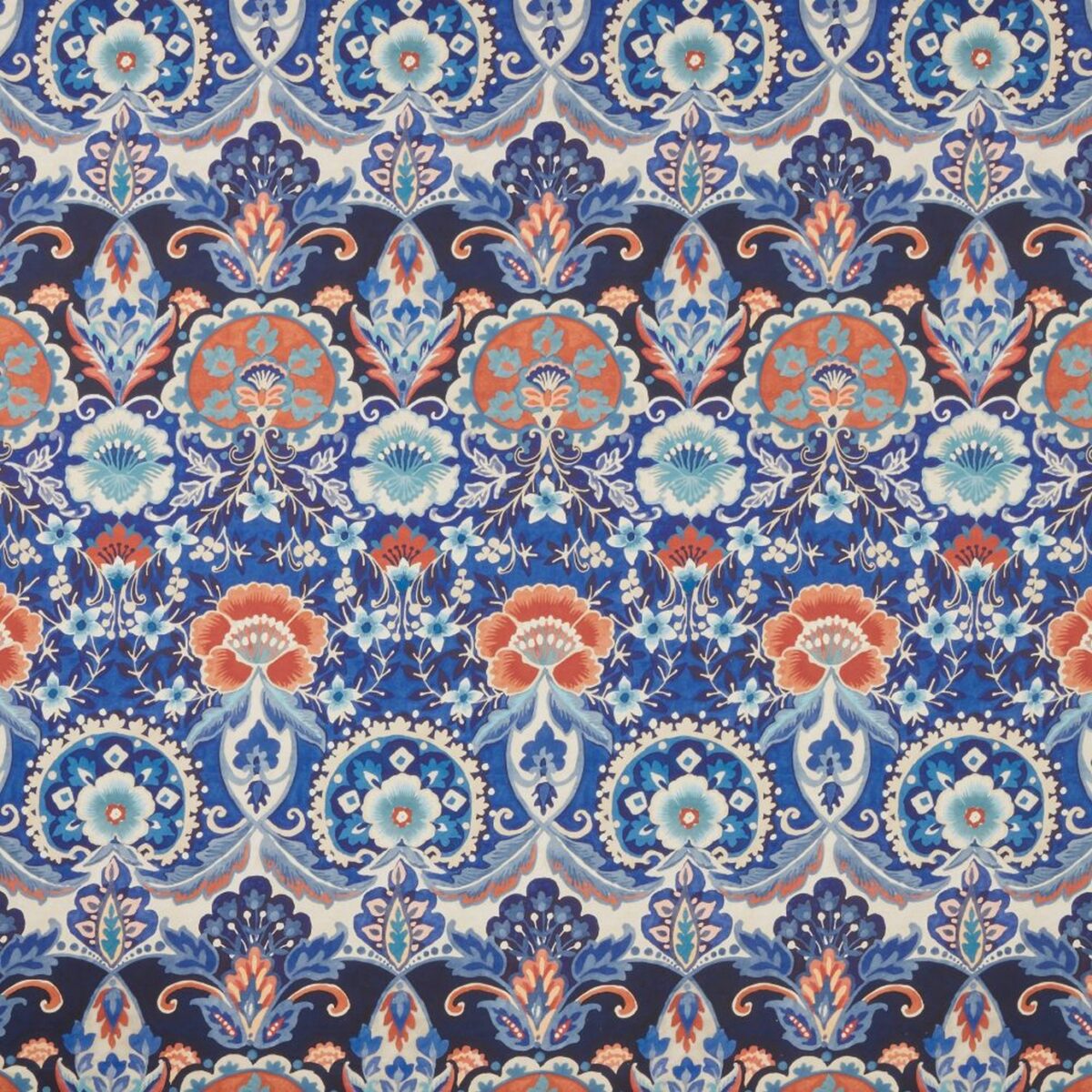 Psychedelia Fabric - Batik by blue botanical cotton fabric from iLiv
