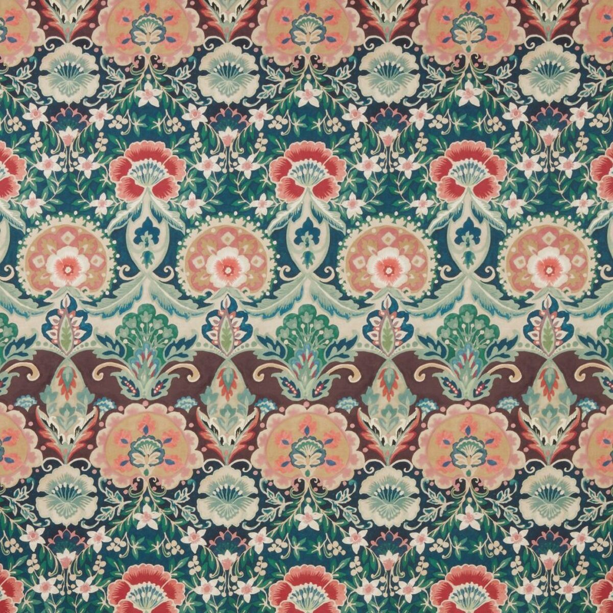 Psychedelia Fabric - Malachite by green botanical cotton fabric from iLiv