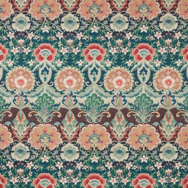 Psychedelia Fabric - Malachite by green botanical cotton fabric from iLiv