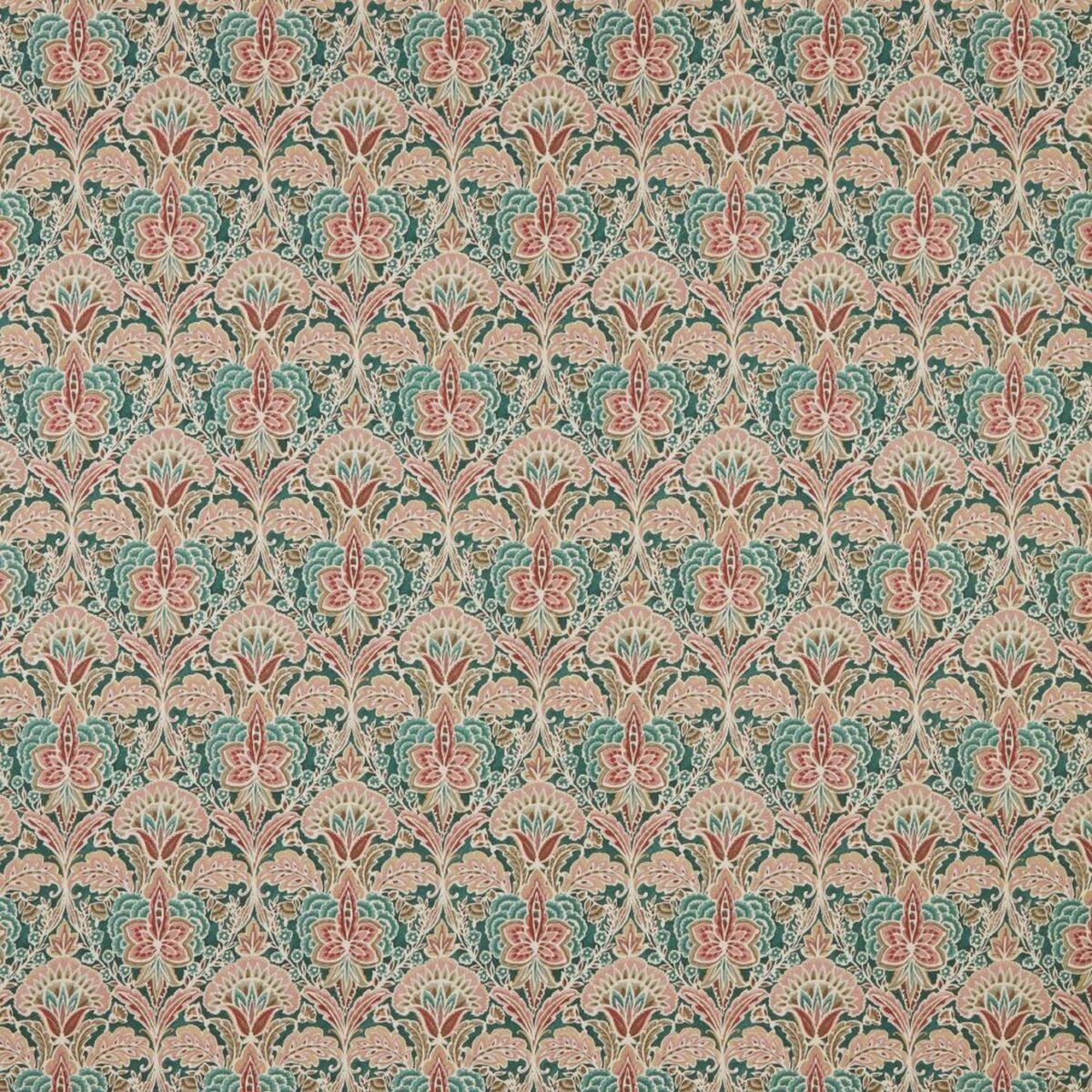 Rhapsody Fabric - Malachite by green botanical cotton fabric from iLiv