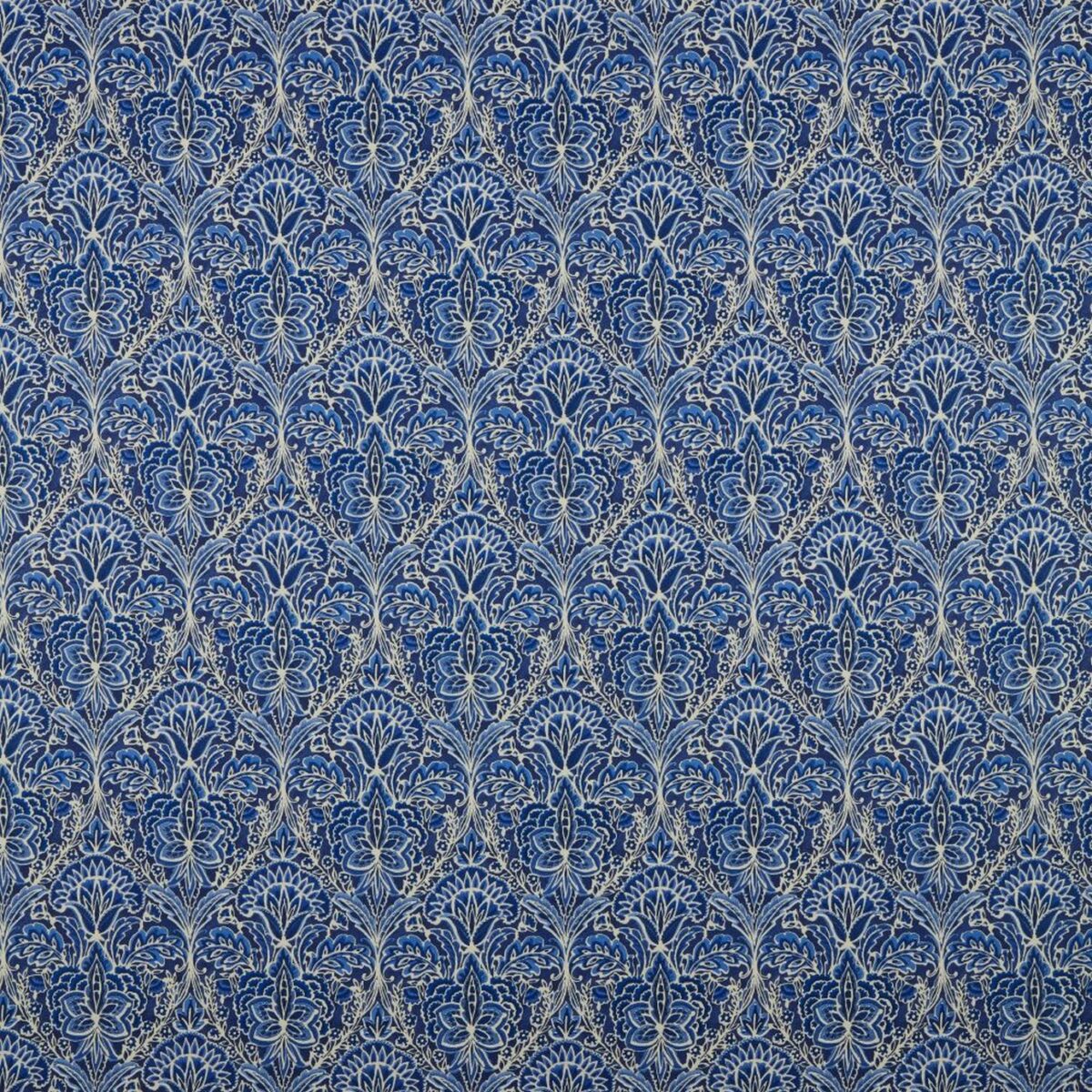 Rhapsody Fabric - Midnight by blue botanical cotton fabric from iLiv