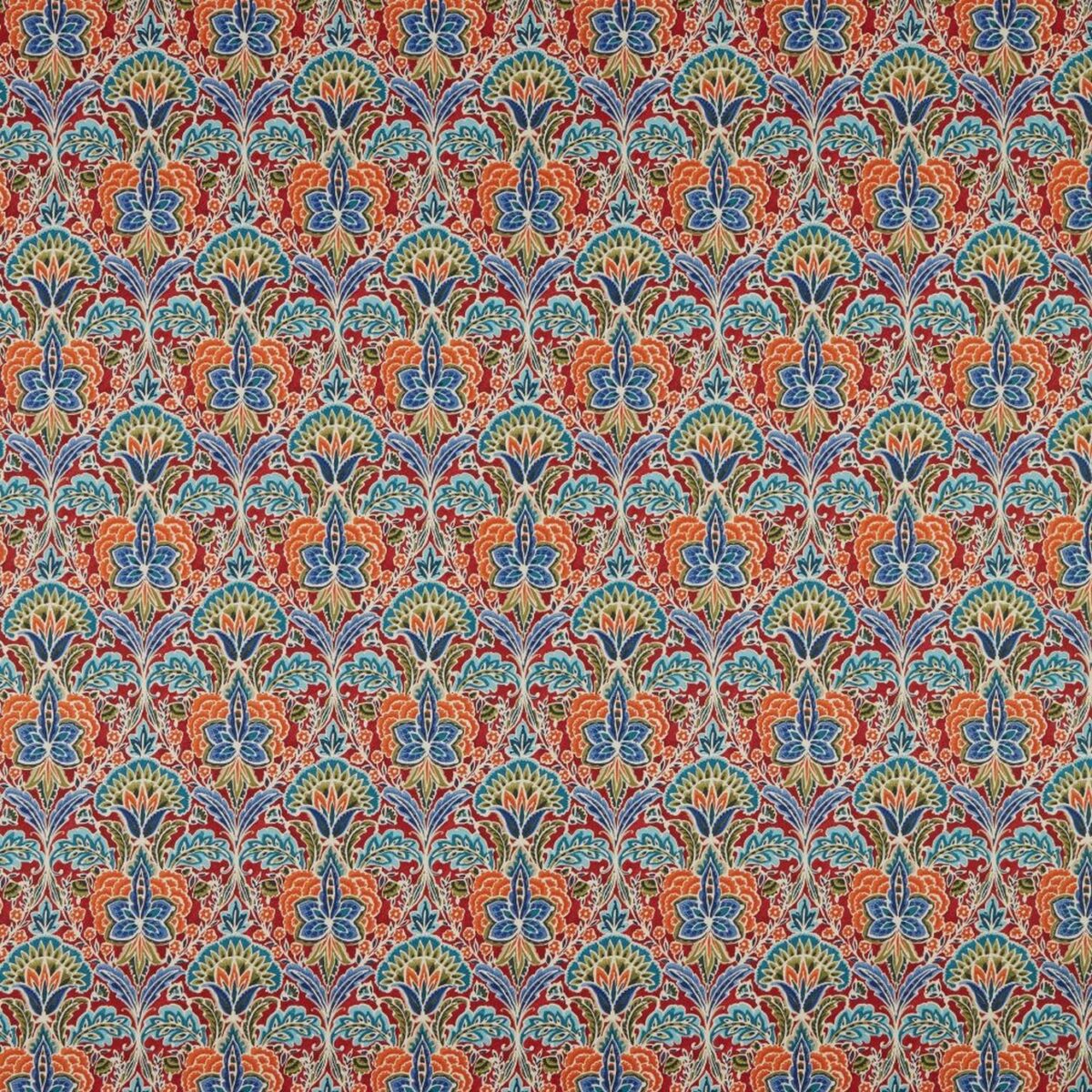 Rhapsody Fabric - Ruby by red botanical cotton fabric from iLiv