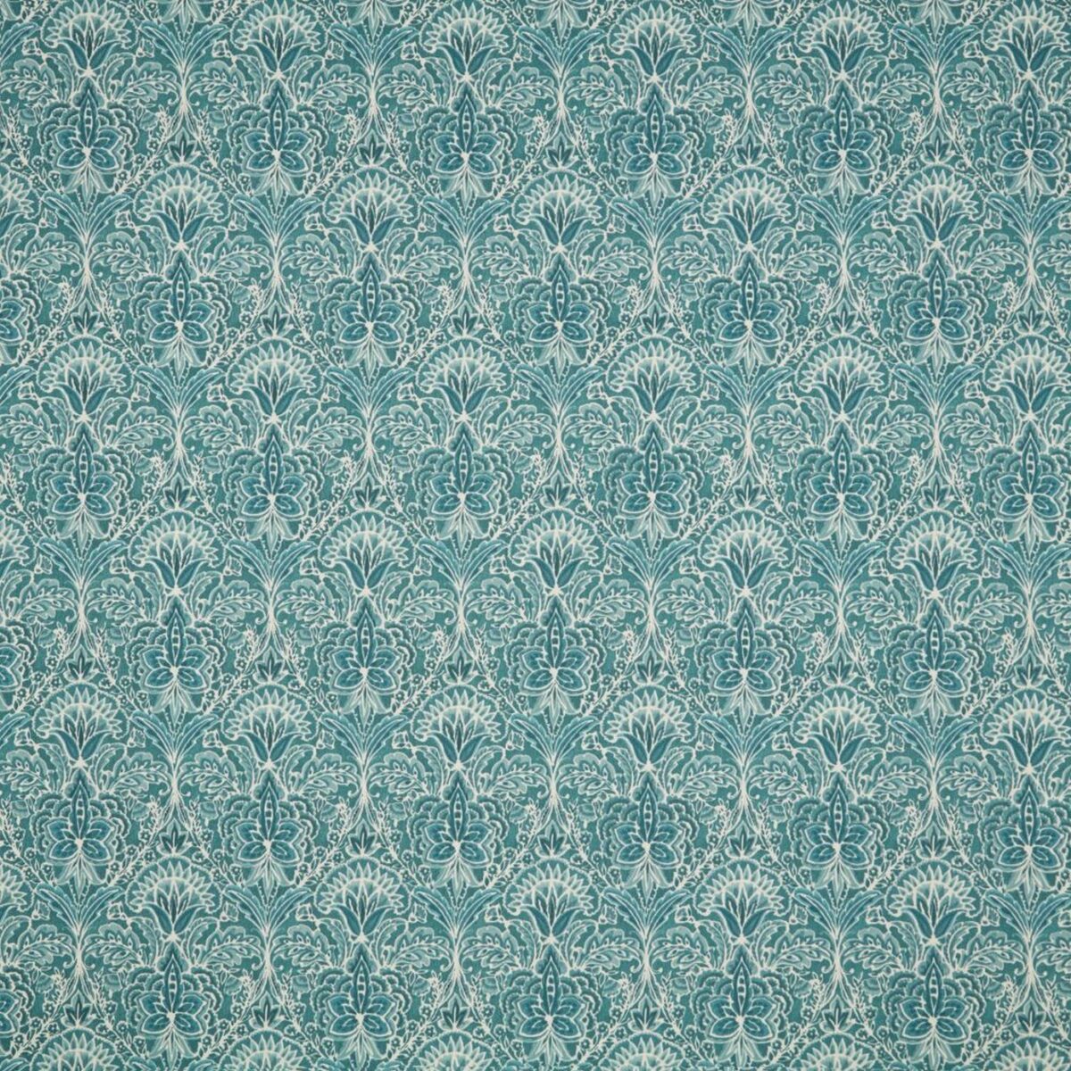 Rhapsody Fabric - Seafoam by blue botanical cotton fabric from iLiv