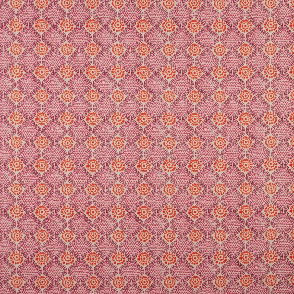 Stardust Fabric - Hot Pink by pink botanical cotton fabric from iLiv