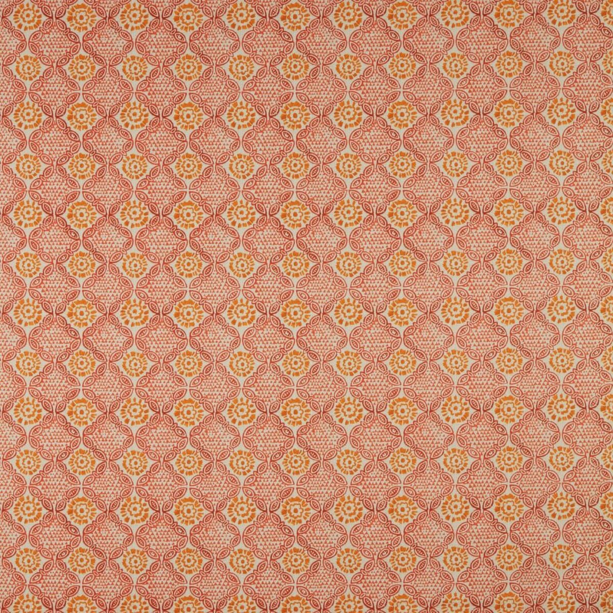 Stardust Fabric - Sorbet by orange botanical cotton fabric from iLiv