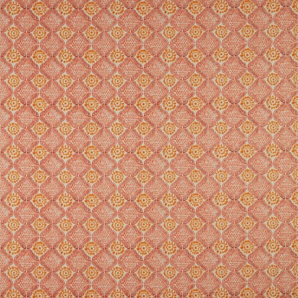 Stardust Fabric - Sorbet by orange botanical cotton fabric from iLiv