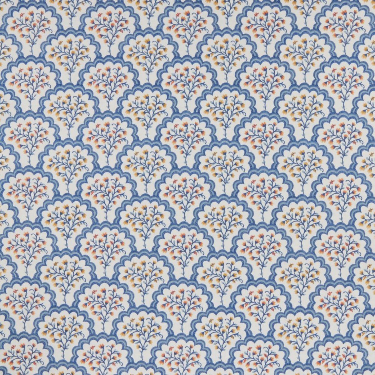 Aquarius Fabric - Batik by blue botanical embroideried fabric from iLiv