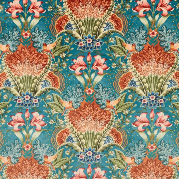 Babooshka Fabric - Tapestry by multicolour botanical velvet-chenille fabric from iLiv