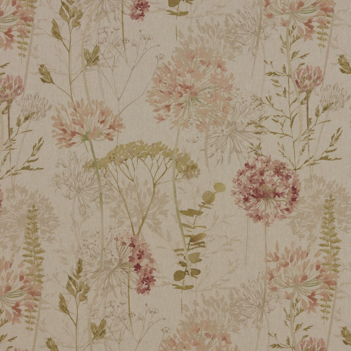Country Journal Fabric - Rosa by green botanical cotton fabric from iLiv