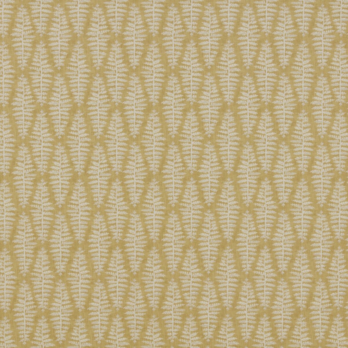 Fernia Fabric - Mustard by white botanical cotton fabric from iLiv