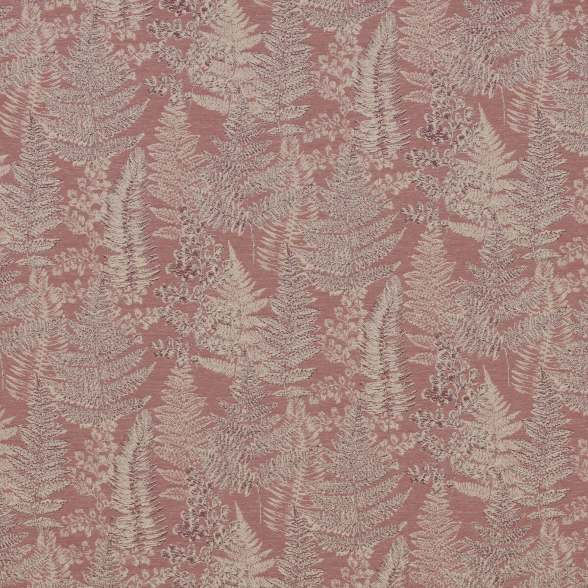 Woodland Walk Fabric - Rosa by pink botanical jacquard fabric from iLiv
