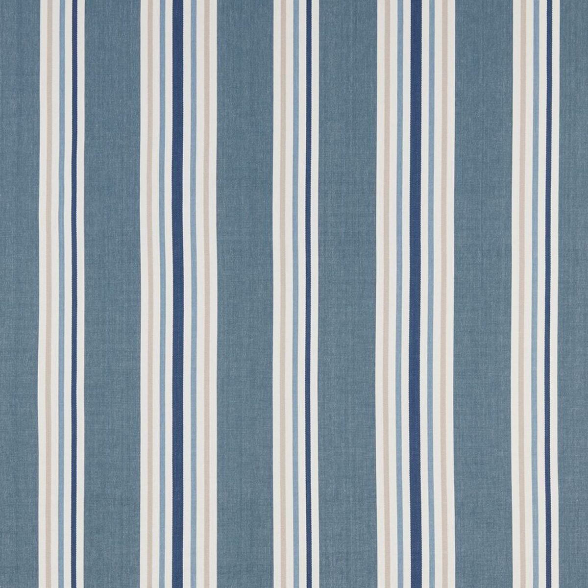 Maine Fabric - Kingfisher by blue striped woven fabric from iLiv