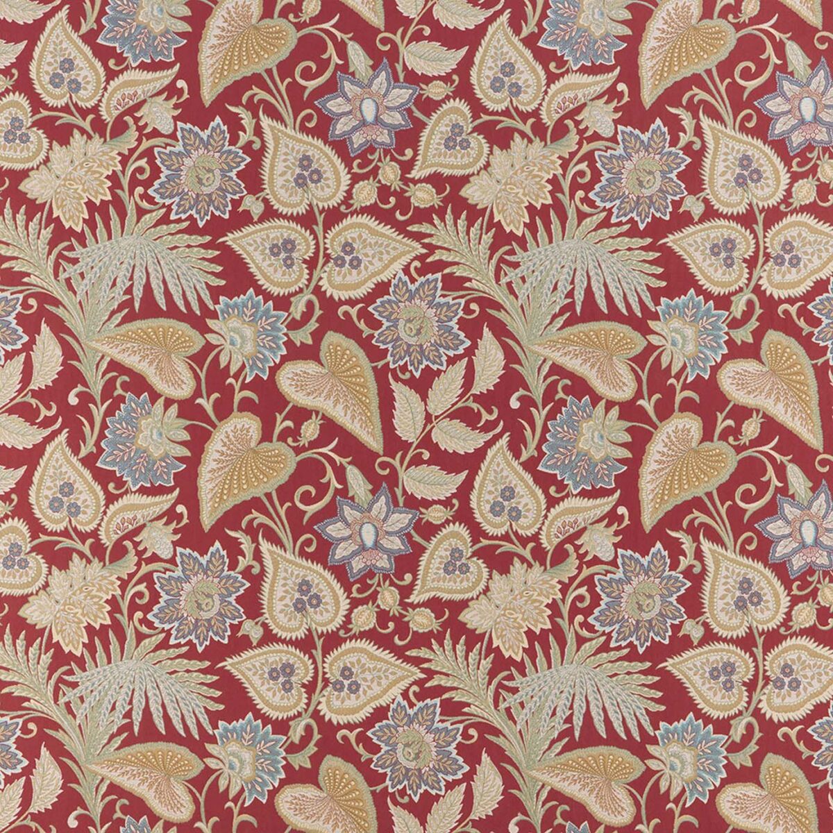 Etienne Fabric - Carnelian by multicolour botanical jacquard fabric from iLiv